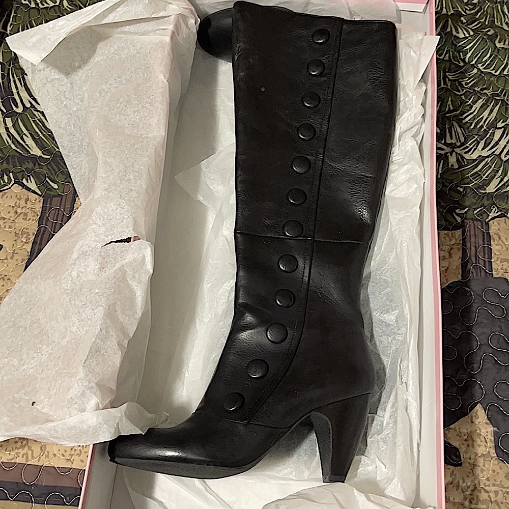 Crown vintage black knee-high boot